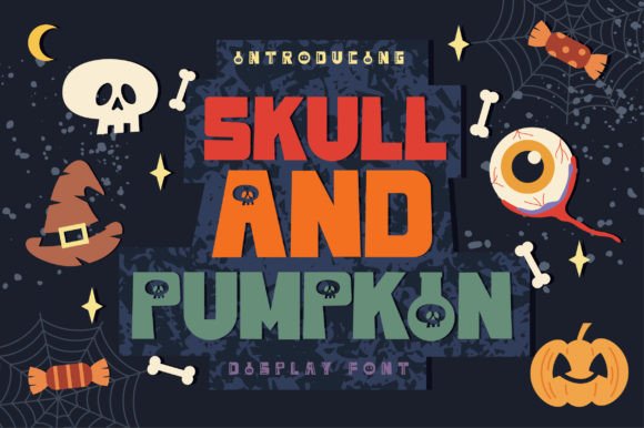 Skull and Pumpkin Font for Halloween-Themed Designs